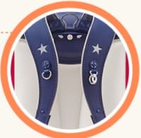 コンバース デコキッズの肩ベルトの星型反射材